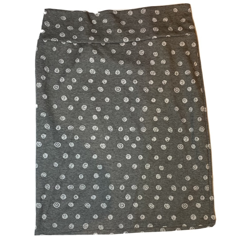LuLaRoe Cassie Gray Polka Dot Pencil Skirt, Sz 2xl